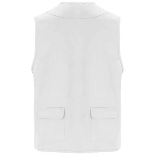 Chaleco de trabajo de 200 g/m2 multi bolsillos y cuello de pico 