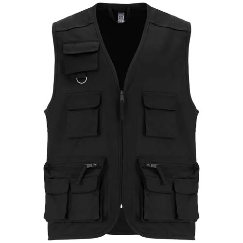 Chaleco de trabajo de 200 g/m2 multi bolsillos y cuello de pico 