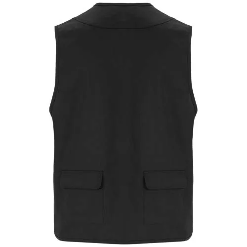 Chaleco de trabajo de 200 g/m2 multi bolsillos y cuello de pico 