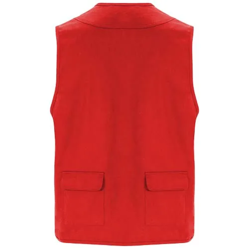 Chaleco de trabajo de 200 g/m2 multi bolsillos y cuello de pico 