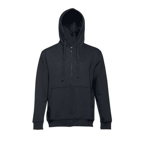 black THC AMSTERDAM. Sudadera para hombre, con cremallera y capucha