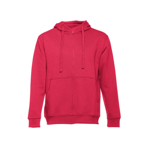 rojo THC AMSTERDAM. Sudadera para hombre, con cremallera y capucha