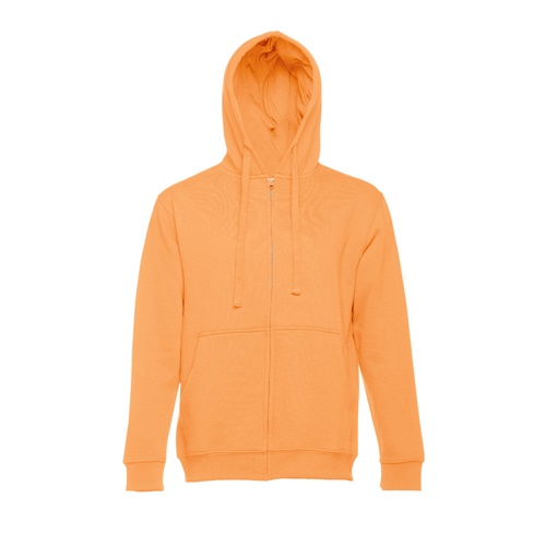 naranja coral THC AMSTERDAM. Sudadera para hombre, con cremallera y capucha