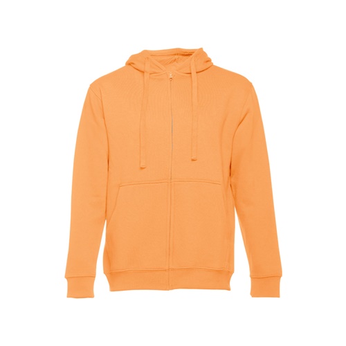naranja coral THC AMSTERDAM. Sudadera para hombre, con cremallera y capucha