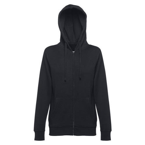 black THC AMSTERDAM WOMEN. Sudadera para mujer, con cremallera y capucha