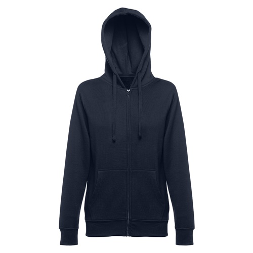 azul marino THC AMSTERDAM WOMEN. Sudadera para mujer, con cremallera y capucha