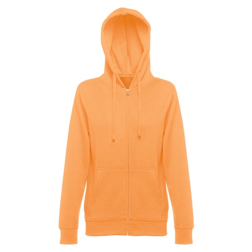 naranja coral THC AMSTERDAM WOMEN. Sudadera para mujer, con cremallera y capucha