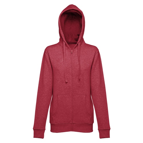 rojo matizado THC AMSTERDAM WOMEN. Sudadera para mujer, con cremallera y capucha