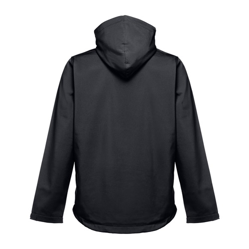 negro THC ZAGREB. Chaqueta softshell para hombre, con capucha removible