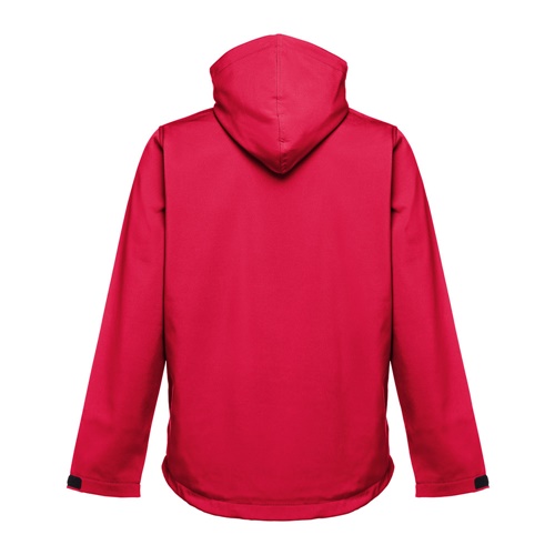 rojo THC ZAGREB. Chaqueta softshell para hombre, con capucha removible