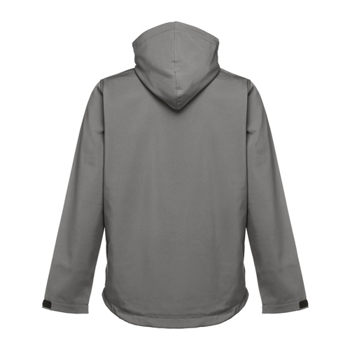 gris THC ZAGREB. Chaqueta softshell para hombre, con capucha removible