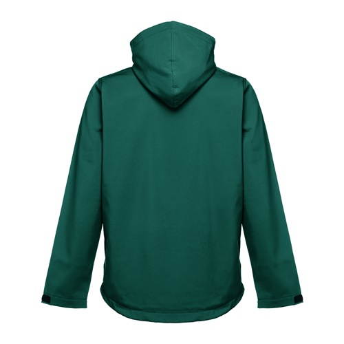 verde oscuro THC ZAGREB. Chaqueta softshell para hombre, con capucha removible