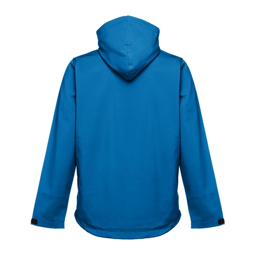 azul petrÓleo THC ZAGREB. Chaqueta softshell para hombre, con capucha removible