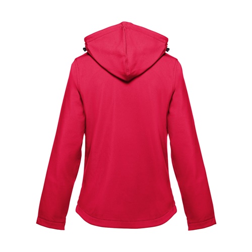 rojo THC ZAGREB WOMEN. Chaqueta softshell para mujer, con capucha removible