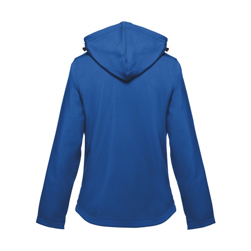 azul royal THC ZAGREB WOMEN. Chaqueta softshell para mujer, con capucha removible