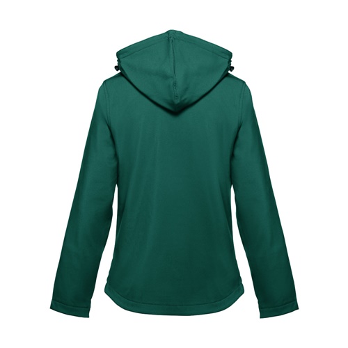 verde oscuro THC ZAGREB WOMEN. Chaqueta softshell para mujer, con capucha removible