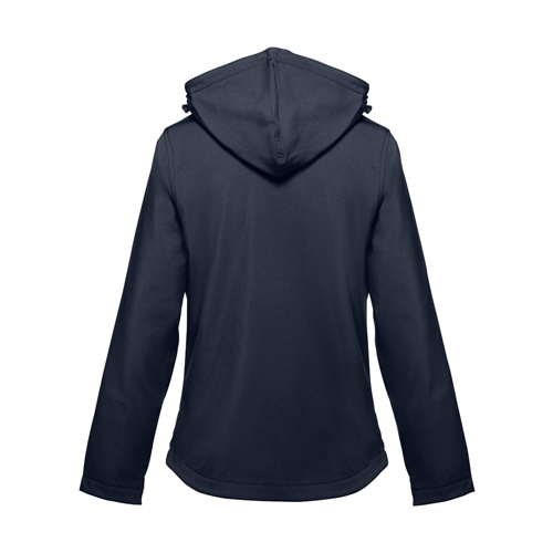 azul marino THC ZAGREB WOMEN. Chaqueta softshell para mujer, con capucha removible