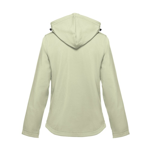 verde pastel THC ZAGREB WOMEN. Chaqueta softshell para mujer, con capucha removible