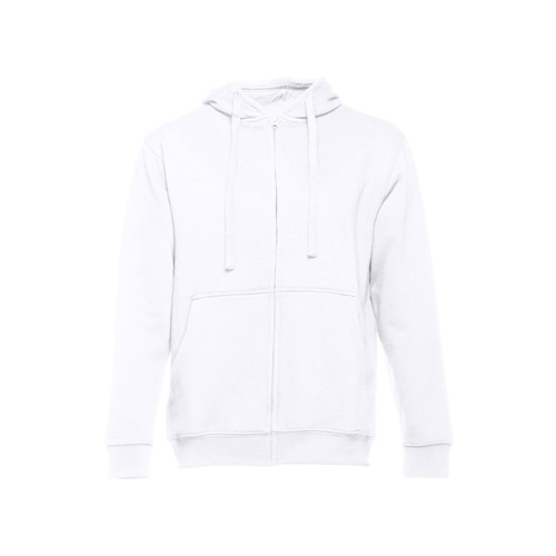 blanco THC AMSTERDAM WH. Sudadera unisex con cremallera y capucha