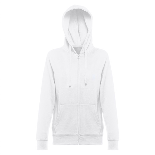 white THC AMSTERDAM WOMEN WH. Sudadera de mujer con cremallera y capucha