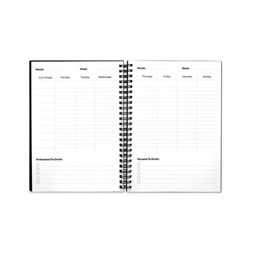 black STARTER KIT INFINITE PLANNER A5. El set incluye un \