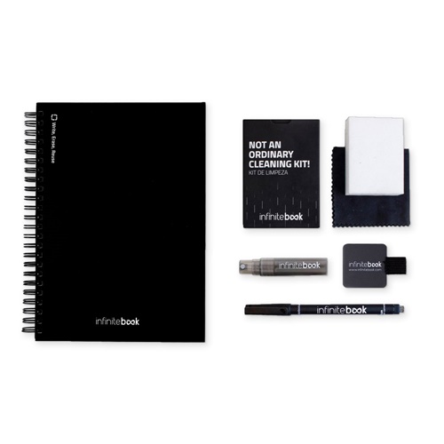 black STARTER KIT INFINITEBOOK A5. El set incluye un \