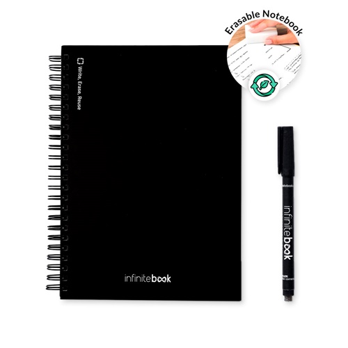 black STARTER KIT INFINITEBOOK A5. El set incluye un \