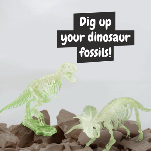 white 2 in 1 Fossil Excavation Kit II. Juego educativo suministrado con una bolsa de regalo de papel kraft (90 g/m²), fabricado con material certificado FSC™ y otros materiales controlados