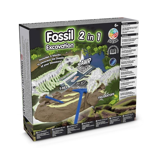 pink 2 in 1 Fossil Excavation Kit IV. Juego educativo suministrado con una bolsa de regalo de non woven (80 g/m²)