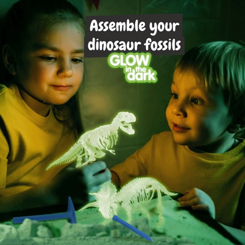 pink 2 in 1 Fossil Excavation Kit IV. Juego educativo suministrado con una bolsa de regalo de non woven (80 g/m²)