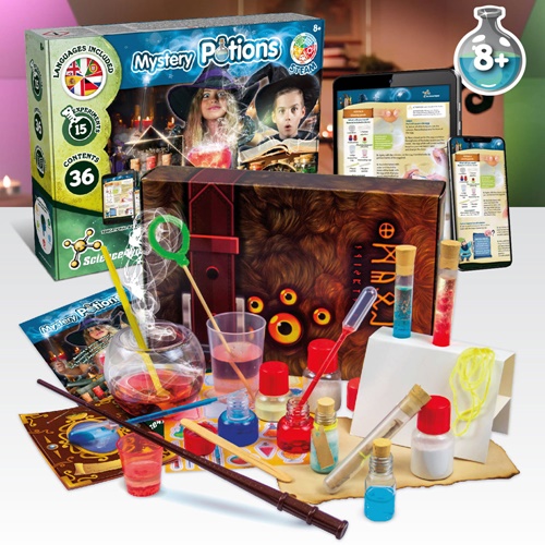 white Mystery Potions Kit II. Kit educativo suministrado con una bolsa de regalo de papel kraft (100 g/m²)