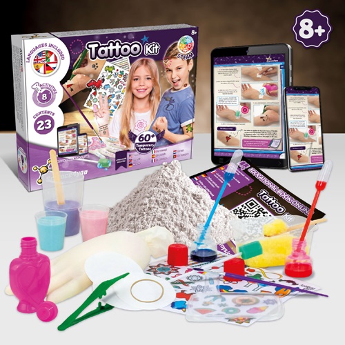natural Tattoo Factory Kit III. Juego educativo suministrado con una bolsa de regalo de papel kraft (115 g/m²)