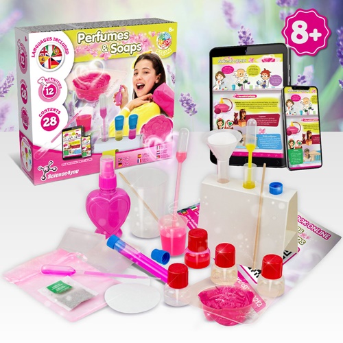 white Perfume & Soap Factory Kit II. Juego educativo suministrado con una bolsa de regalo de papel kraft (90 g/m²), fabricado con material certificado FSC™ y otros materiales controlados