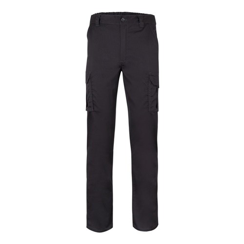 negro VL LUGH. Pantalón elástico multibolsillos (240g/m²) en algodón (46%), EME (38%) y poliéster (16%)