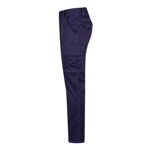 blue VL LUGH. Pantalón elástico multibolsillos (240g/m²) en algodón (46%), EME (38%) y poliéster (16%)