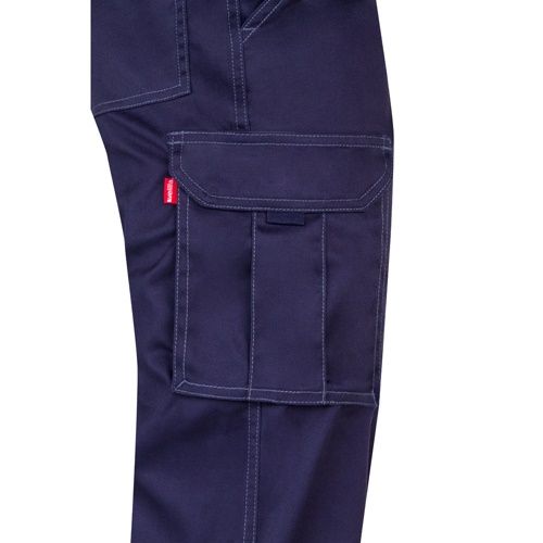 blue VL LUGH. Pantalón elástico multibolsillos (240g/m²) en algodón (46%), EME (38%) y poliéster (16%)
