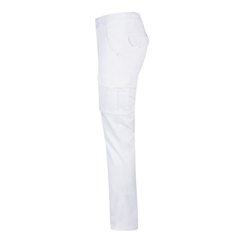 white VL LUGH. Pantalón elástico multibolsillos (240g/m²) en algodón (46%), EME (38%) y poliéster (16%)