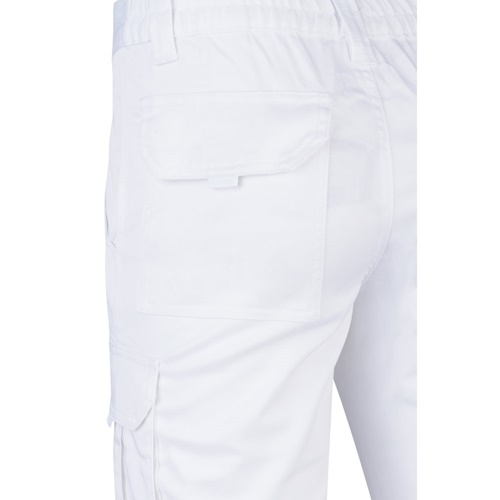 white VL LUGH. Pantalón elástico multibolsillos (240g/m²) en algodón (46%), EME (38%) y poliéster (16%)