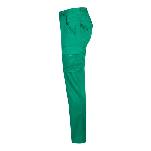 green VL LUGH. Pantalón elástico multibolsillos (240g/m²) en algodón (46%), EME (38%) y poliéster (16%)