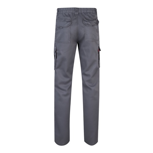 gris VL LUGH. Pantalón elástico multibolsillos (240g/m²) en algodón (46%), EME (38%) y poliéster (16%)