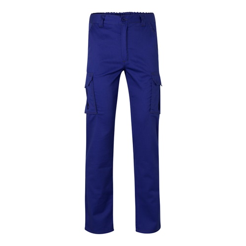 azul royal VL LUGH. Pantalón elástico multibolsillos (240g/m²) en algodón (46%), EME (38%) y poliéster (16%)