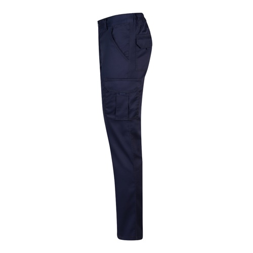 azul marino VL LUGH. Pantalón elástico multibolsillos (240g/m²) en algodón (46%), EME (38%) y poliéster (16%)