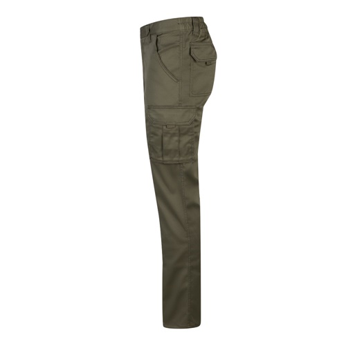 verde militar VL LUGH. Pantalón elástico multibolsillos (240g/m²) en algodón (46%), EME (38%) y poliéster (16%)