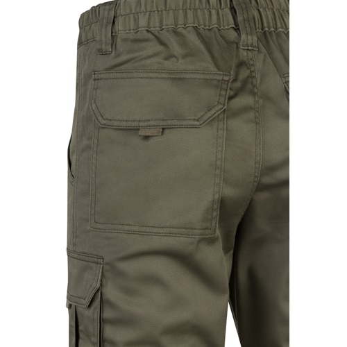verde militar VL LUGH. Pantalón elástico multibolsillos (240g/m²) en algodón (46%), EME (38%) y poliéster (16%)
