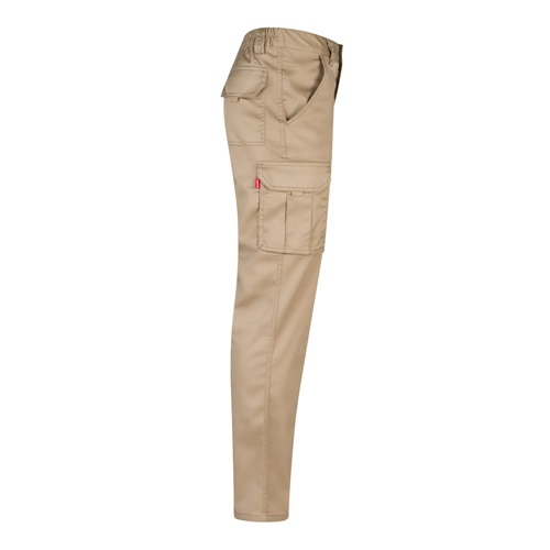 natural claro VL LUGH. Pantalón elástico multibolsillos (240g/m²) en algodón (46%), EME (38%) y poliéster (16%)