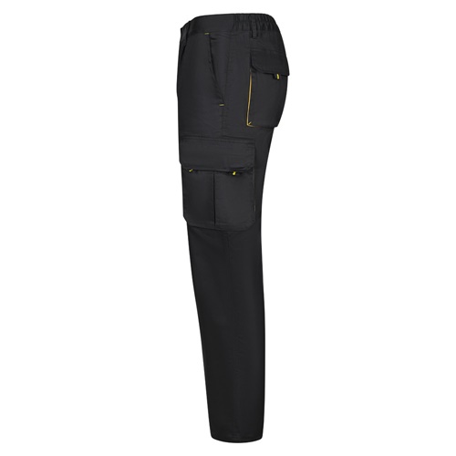 black VL HYPNOS. Pantalón de sarga multibolsillos bicolor (200g/m²), en algodón (35%) y poliéster (65%)