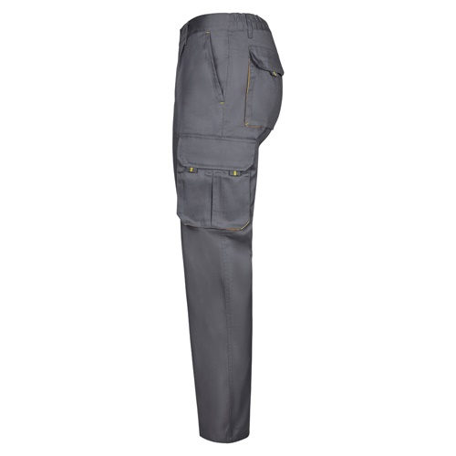 gray VL HYPNOS. Pantalón de sarga multibolsillos bicolor (200g/m²), en algodón (35%) y poliéster (65%)