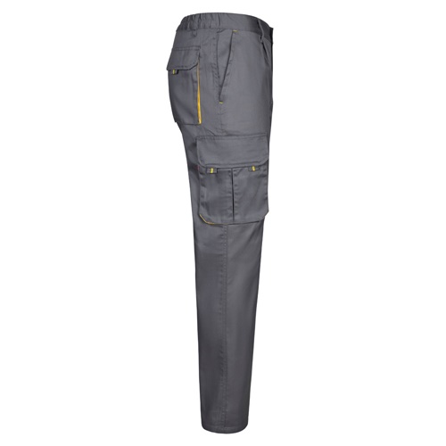 gray VL HYPNOS. Pantalón de sarga multibolsillos bicolor (200g/m²), en algodón (35%) y poliéster (65%)