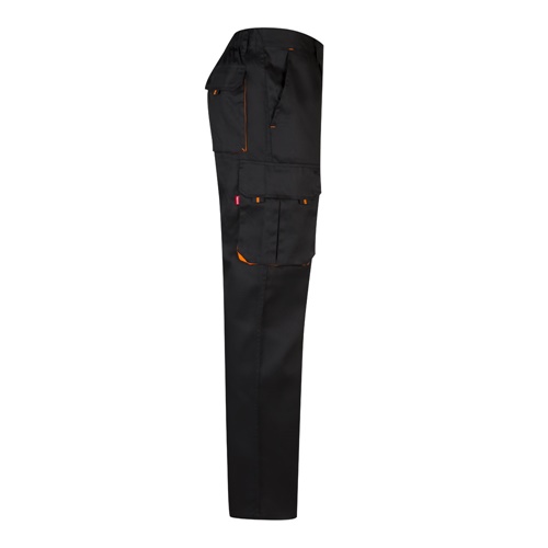 black VL HYPNOS. Pantalón de sarga multibolsillos bicolor (200g/m²), en algodón (35%) y poliéster (65%)