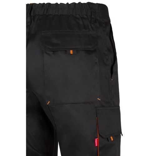 black VL HYPNOS. Pantalón de sarga multibolsillos bicolor (200g/m²), en algodón (35%) y poliéster (65%)